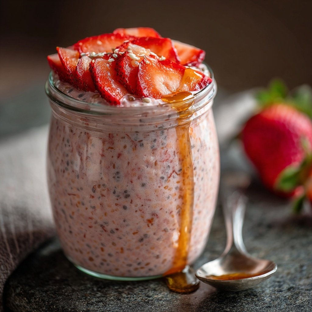 Strawberry Vanilla Chia Breakfast Pudding
