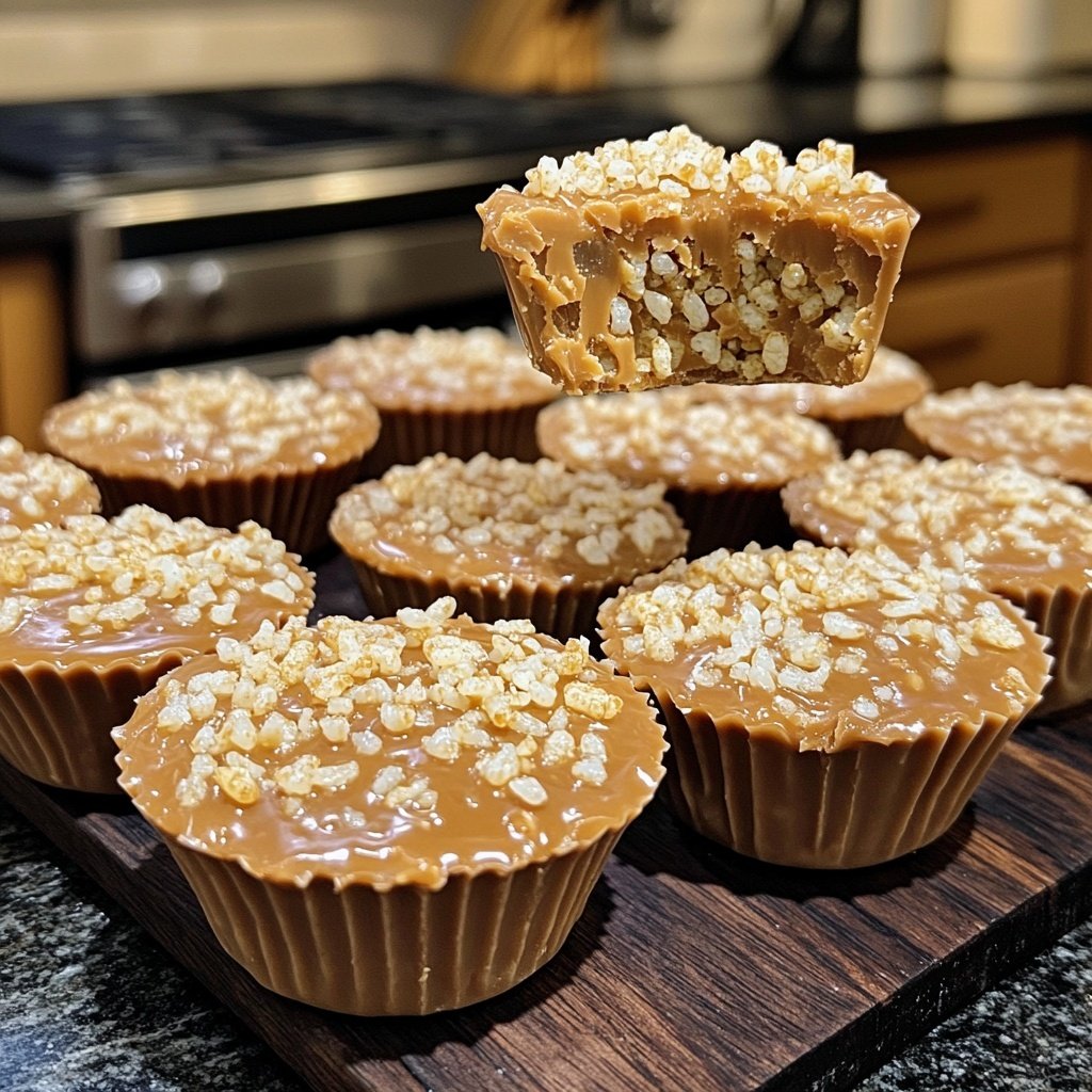 Homemade Peanut Butter Cups with Rice Crisps