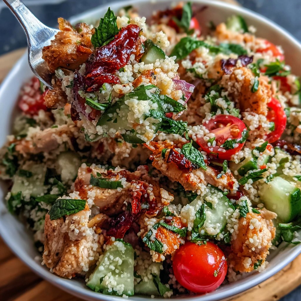 Mediterranean Chicken Couscous Salad