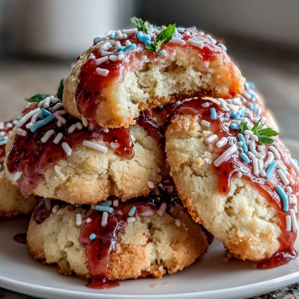 Spring Cookies With Strawberry Glaze
