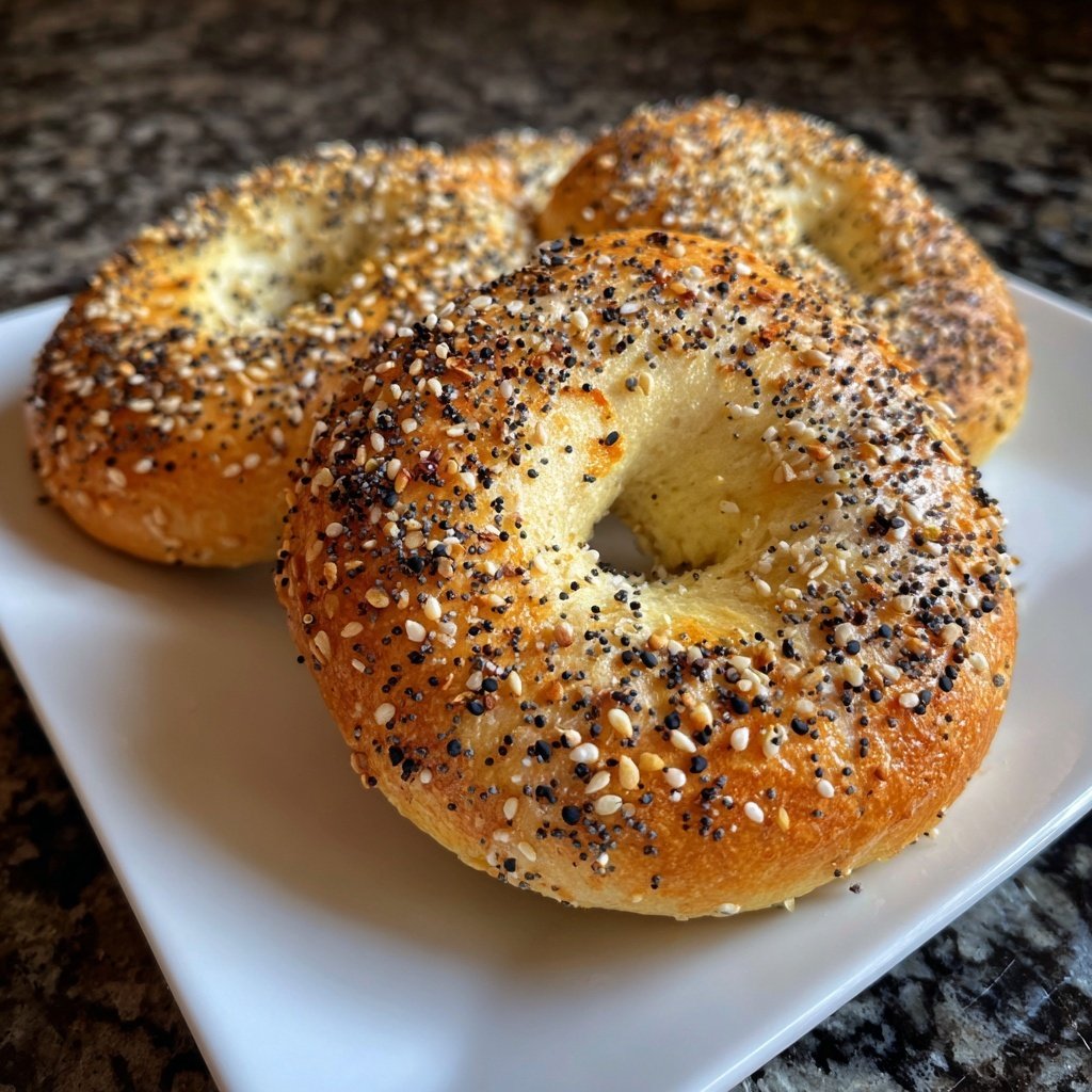 Baked Yogurt Bagels Without Yeast