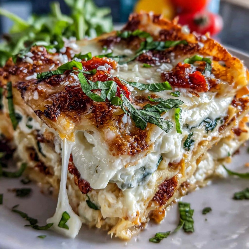 Shredded Chicken Spinach Lasagna