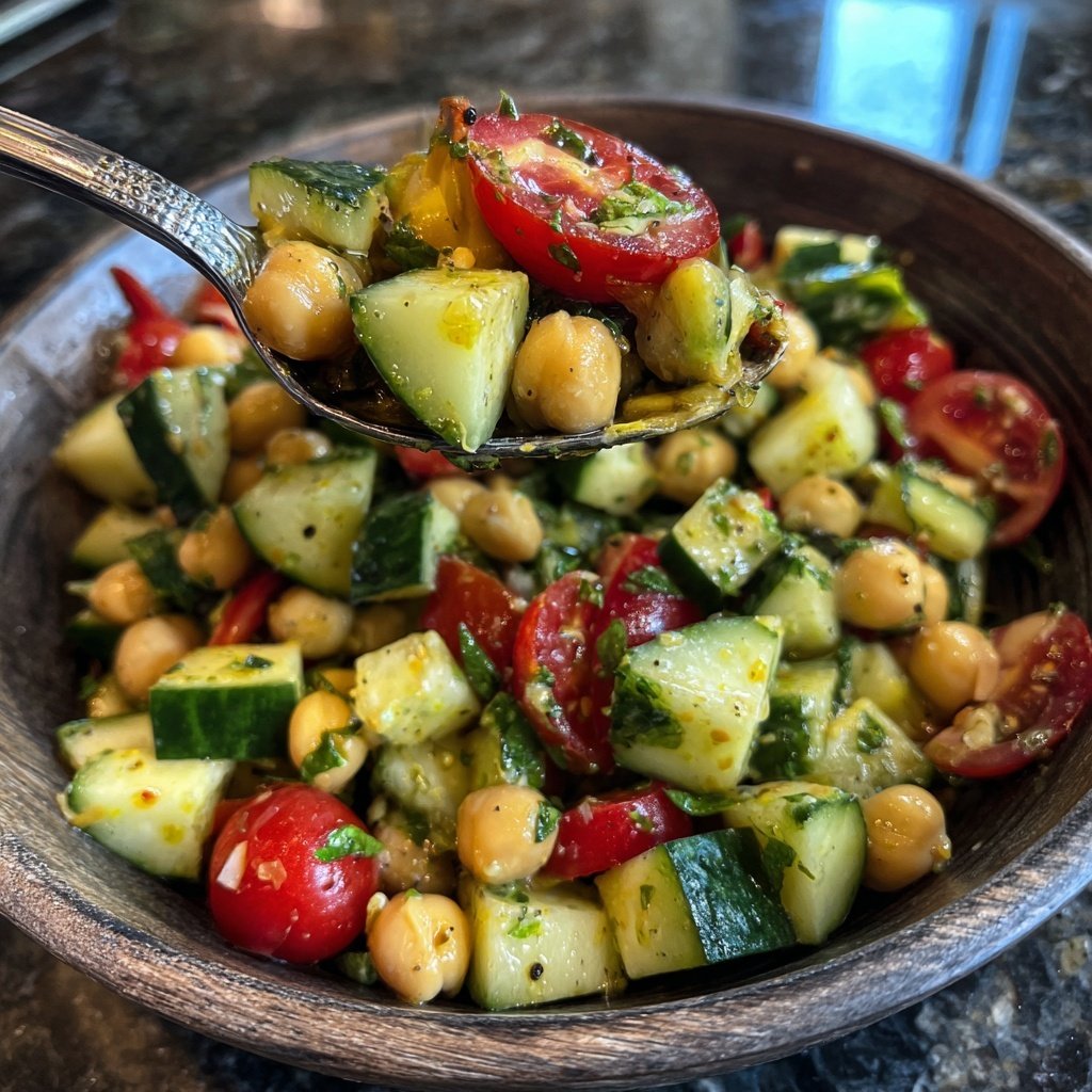 Mediterranean Chickpea Cucumber Salad