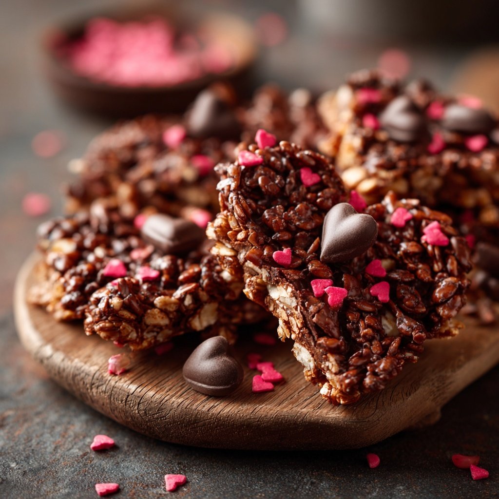 Valentines Snacks Chocolate Granola Bark