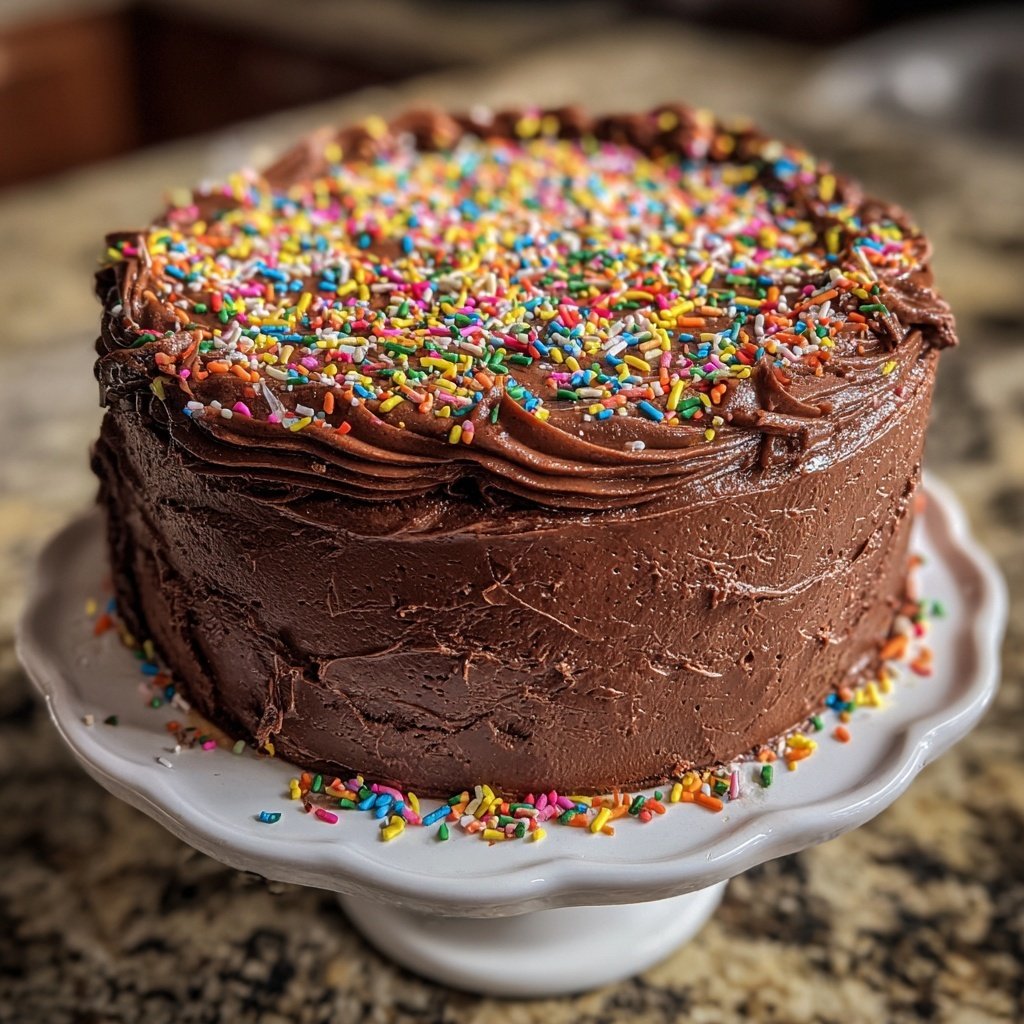 Chocolate Buttercream Birthday Cake