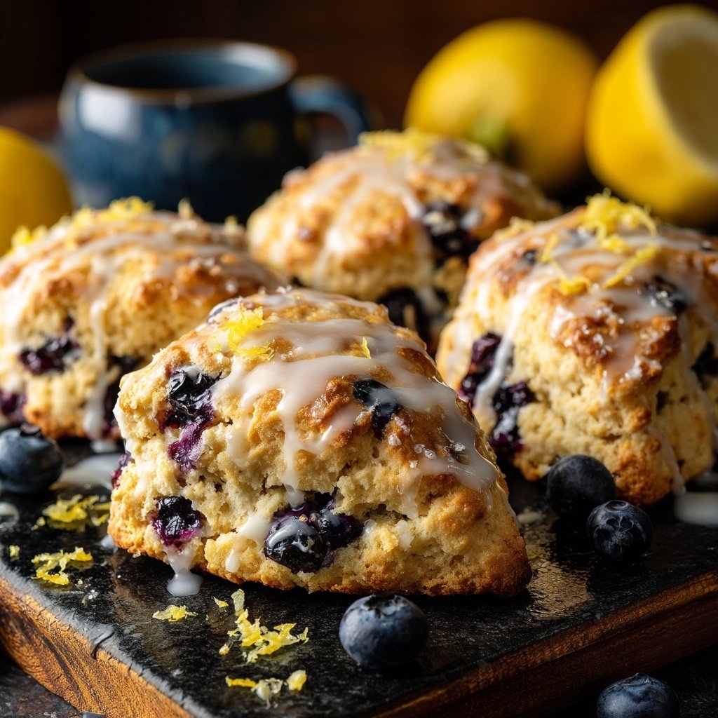 Blueberry Lemon Glazed Scones