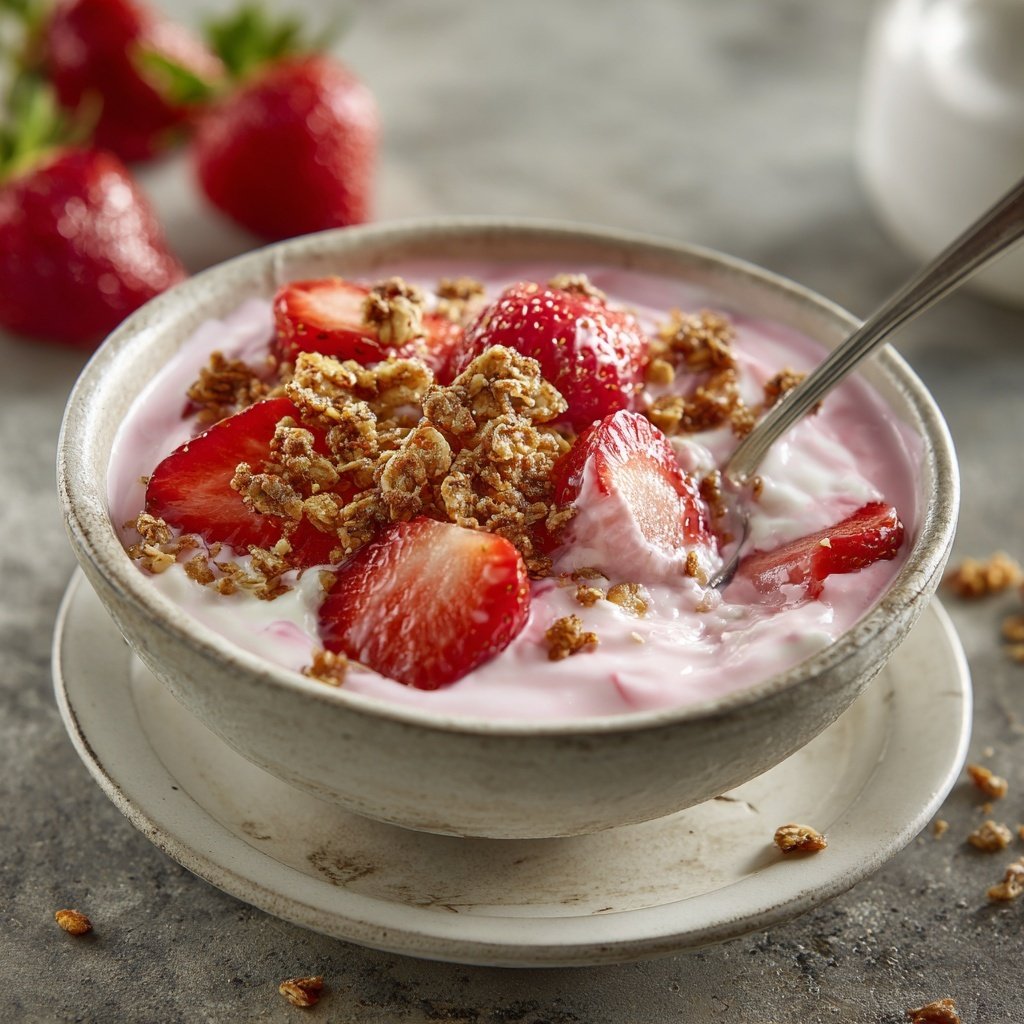 Fresh Strawberry Yogurt Bowl